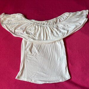 Garage White Top with Ruffle Ladies Junior Size XS
